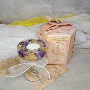 茶蠟燭台 乾花燭台  婚禮裝飾 母親節  姊妹禮物 紀念品 情人節