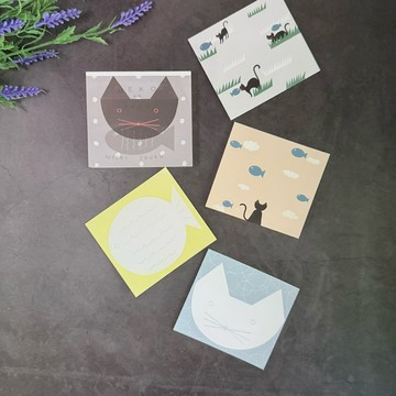 🌙【YXJ】插畫便條本 NECO｜🇯🇵日本空運｜表現社｜便條本 記事 插畫 手繪 送禮 夜影小居