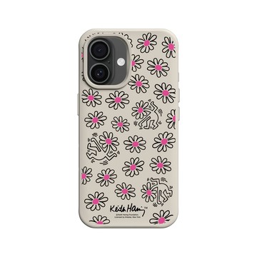 iPhone 16 SolidX 貝殼灰 - Keith Haring - Flower Head