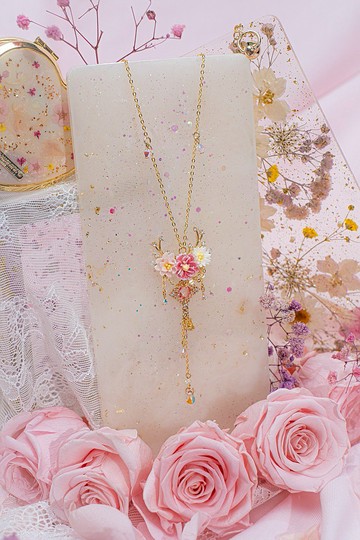 鹿爵面具芍藥S925項鏈