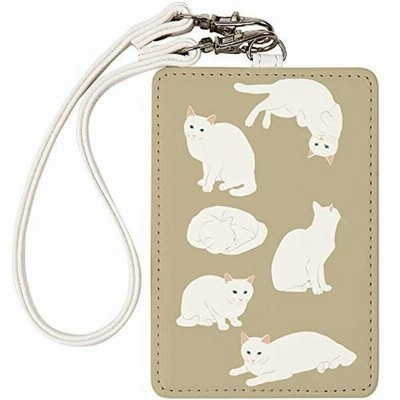 パスケース ストラップ付き 定期入れ ねこ 猫 猫柄 にゃー しろねこ 白猫 Icカード入れ 通勤 通学 2reoip 1 Qpg3ez4scs ファッション Monttwalex Com