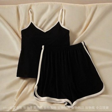 免運 台灣出貨 【反季清仓】凉感冰丝款睡衣女夏季吊带背心带胸垫薄款套装家居服限時下殺