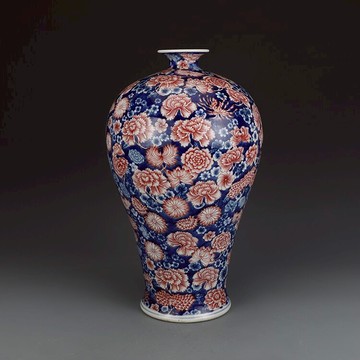 清乾隆瓷器青花釉里紅梅瓶 仿古瓷器古董古玩明清老瓷器收藏真品