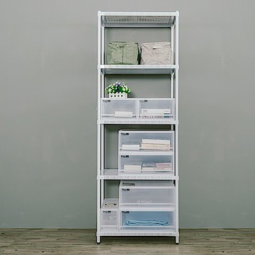 dayneeds 沖孔 75x45x210cm五層收納架(烤漆白) 層架/置物架/儲藏架