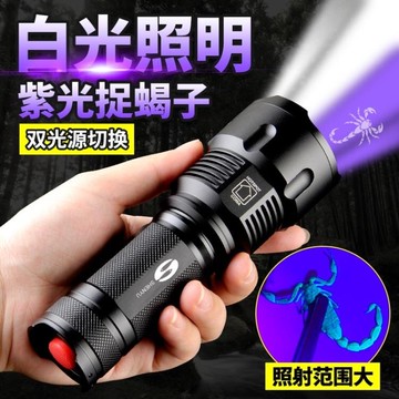 蝎子燈專用捕蝎超亮強光手電筒抓捉照蝎子燈紫光燈手電充電專用頭戴式【林之舍】