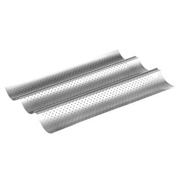 ibili 三槽不沾法國麵包烤盤 點心烤模 適用烤箱 耐熱230度 碳鋼材質  38 x 24.5 x 2.5cm  1個