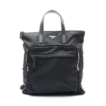 PRADA 普拉達 Re-nylon 托特後背包 黑色 尼龍 2VG098 【二手名牌BRAND OFF】