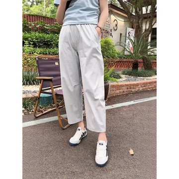 今年流行休閑運動速干褲女夏季大碼微胖MM梨形身材顯瘦九分哈倫褲