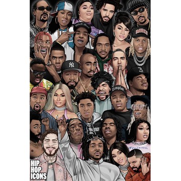 《HIP HOP ICONS》嘻哈偶像 60*90cm 海報 / 2PAC / JAY-Z / Snoop Dogg