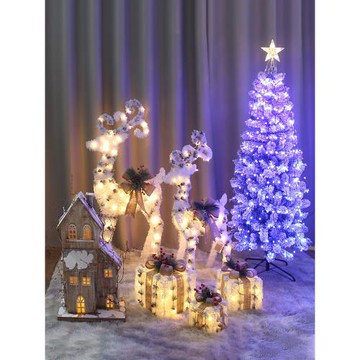 2024新款圣誕節裝飾品大圣誕樹套餐麋鹿酒店商場DP點場景布置美陳