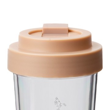 【特別品】Tritan透明雙層隨行杯-奶茶色杯蓋