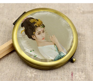 照片鏡子化妝小鏡訂做隨身折疊便攜相照片定制DIY生日節日禮物