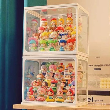 透明玻璃擺櫃泡泡瑪特展示盲盒架子手辦墻樂高玩偶收納置物架