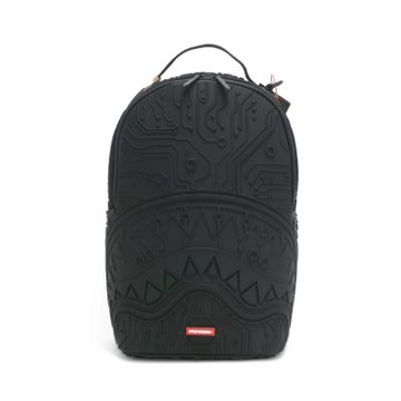 SPRAYGROUND 立體線條壓紋鋸齒鯊大容量後背包 黑色 G571364