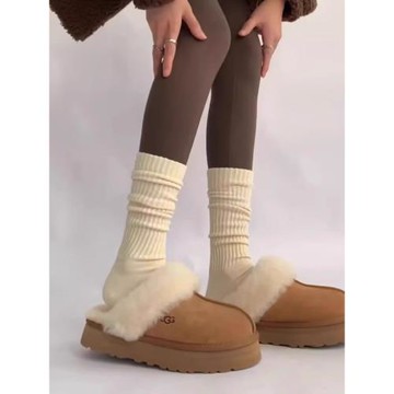 秋冬穿這個也太絕了吧！粗線慵懶風可堆堆可小腿襪百搭復古設計感