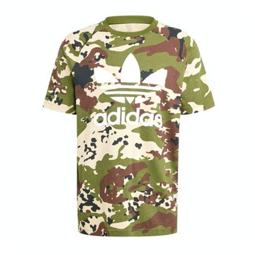 Adidas Camo Trefoil T IS0215 男 短袖 上衣 T恤 迷彩印花 經典 三葉草 棉質 綠