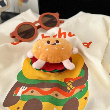 台現免運🍔漢堡🍔包屁衣/連身衣 韓版童裝 ins童裝 短袖 舒適 爆款 透氣童裝 漢堡衣服 包屁衣服
