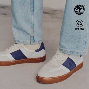 男款白色皮革休閒鞋|A43GGAFY