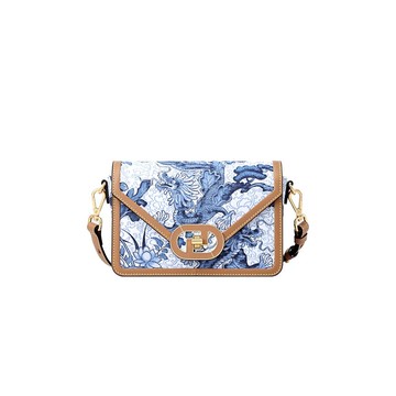 Dragon 刺繡提花拼皮革斜孭袋  免運 新年