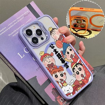 公主請暴富 磁吸手機殼 金屬鏡頭支架 保護殼 適用於iPhone 17 16 15 14 13 12 11 Max防摔殼