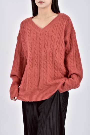 加購優惠(XL) yifan韓牌質感針織素面紅色毛衣