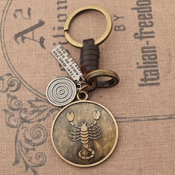 天蝎座星座十二星座吉祥物吊墜個性鑰匙扣掛件汽車掛墜掛飾合金