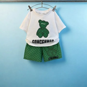 童装男童夏季套装新款小兒童短袖洋气时髦寶寶帥氣韓版衣服潮 男童套裝 夏日休閒兩件套 韓版運動套裝 短衣短褲 男童夏裝