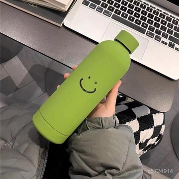 👍特惠👍簡約笑臉小衆學生保溫杯大容量小巧輕便攜帶高顔值杯子不銹鋼水壺