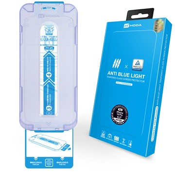 【HODA】iPhone 16 系列 德國萊因認證抗藍光玻璃保護貼 附無塵太空艙貼膜神器 ❮ iPhine 16 Pro Max ❯ 抗藍光
