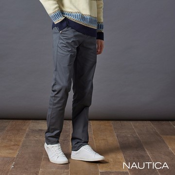 NAUTICA 男裝 舒適棉質休閒長褲-灰