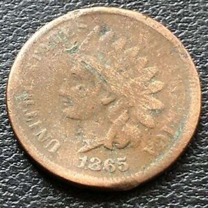 アンティークコイン 1865 Indian Head Cent 1c Circulated Damaged