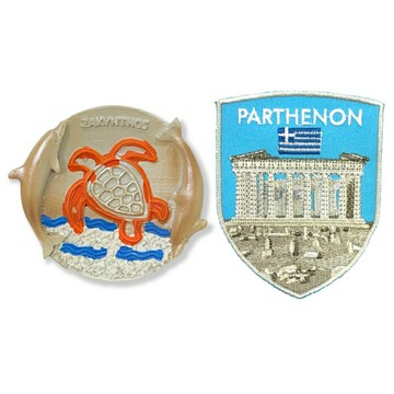 希臘海龜特色地標磁鐵+希臘 帕德嫩神廟補丁【2件組】 fb打卡地標 冰箱磁鐵 辦公室磁鐵 回憶磁鐵 冰箱磁貼