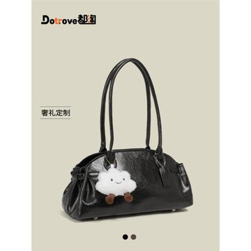 都淘高級感黑色法棍腋下包女式2025新款秋冬大容量百搭通勤單肩包