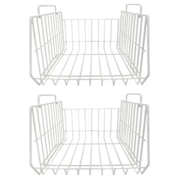 瀧安商行 斜口置物籃  中(32 x 30 x 19cm)  白色  2個