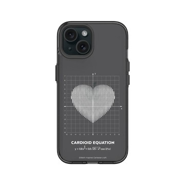 iPhone 15 Clear 酷墨灰 - Valentine's Day Collection - 愛的方程式：心跳（白）