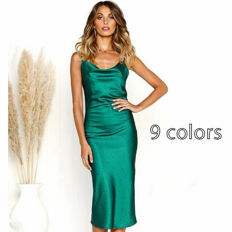 ワンピース ドレス ノースリーブワンピ サテン 膝丈 スリム 水玉 ドット アニマル柄 柄 女性 大人 セクシー パーティー S M L Xl 通販 Lineポイント最大0 5 Get Lineショッピング