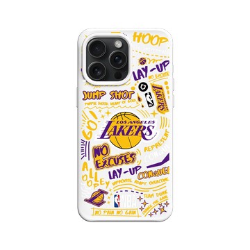 iPhone 15 Pro Max SolidX 白 - NBA - 塗鴉系列-洛杉磯湖人 L.A. Lakers - Graffiti