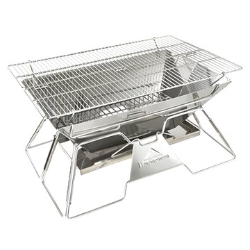 Campingmoon 柯曼 焚火台 MT-3 銀色 4.3kg 承重5kg  烤爐49 x 34.5 x 26cm + 烤網49 x 34.5cm  1組