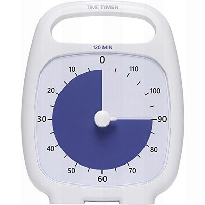 タイムタイマー(TIME TIMER) 勉強タイマー 120分 プラス ハンドル付き ホワイト 学習アラーム TT120-W