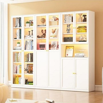 【2米高防塵】玻璃門文件櫃 書櫃 展示櫃 收納櫃 陳列櫃 鋼製加厚 辦公室專用 落地穩固 800mm寬