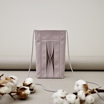 立體打褶 隨身小包 / 手機包 / 斜背 側背 / 帆布包 / 煙粉