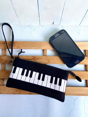 鋼琴五層手機長夾 日本棉布 附手腕帶 聖誕 生日 開學交換禮物