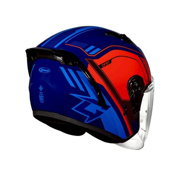 SOL 安全帽 SO-11P OF-87 公爵 藍紅藍 半罩 3/4罩 內藏墨鏡 加長鏡片 輕量化 雙D扣 雙層鏡