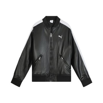 Puma 棒球外套 T7 Baseball Jacket 黑 亞規 仿皮革 男款 ESO 瘦子著用款 636319-01