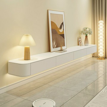 免運 實木懸掛式懸空電視柜臥室小戶型意式法式極簡客廳壁掛懸浮掛墻柜