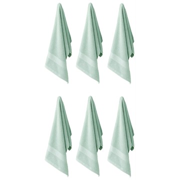 純棉毛巾  薄荷綠  6條