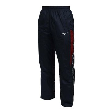 MIZUNO 男內刷毛防風長褲-防潑水 保暖 慢跑 訓練 美津濃 32TFC55214 丈青白紅
