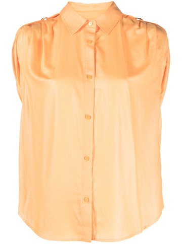 DKNY - shoulder roll-tab blouse - women - Polyester - XS - Orange