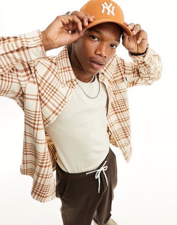 Timberland windham check flannel shirt in beige-Neutral