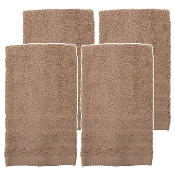 MORINO 摩力諾 有機棉超柔緞條毛巾 MO782  4條  棕色